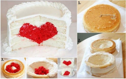 Szívet rejtő torta